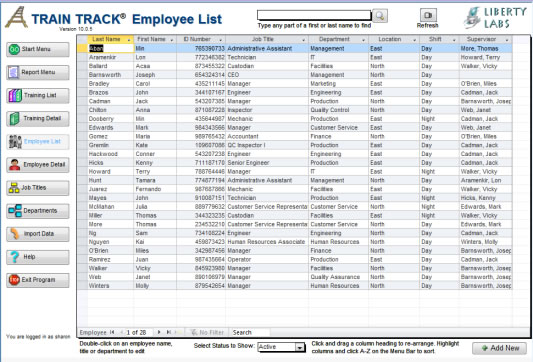 Employee Name List Sample