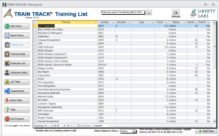 Training list